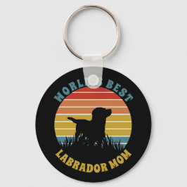 Labrador Retro Sunset Personalized Sleutelhanger