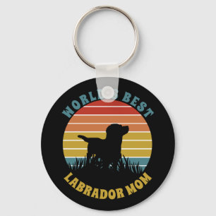 Labrador Retro Sunset Personalized Sleutelhanger