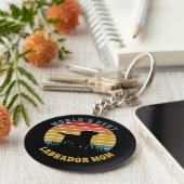 Labrador Retro Sunset Personalized Sleutelhanger (Zijkant)
