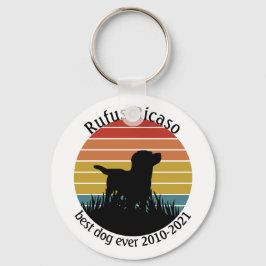Labrador Retro Sunset Personalized Sleutelhanger