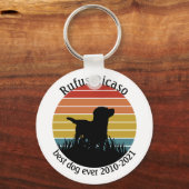 Labrador Retro Sunset Personalized Sleutelhanger (Voorkant)