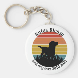 Labrador Retro Sunset Personalized Sleutelhanger