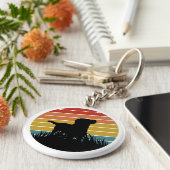 Labrador Retro Sunset Sleutelhanger (Zijkant)