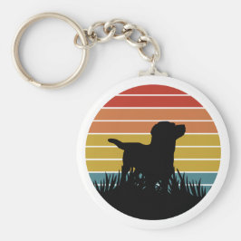 Labrador Retro Sunset Sleutelhanger