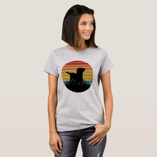 Labrador Retro Sunset T-shirt (Voorkant volledig)