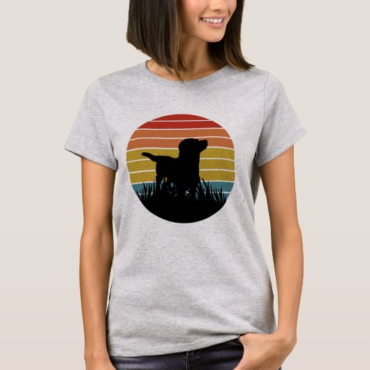 Labrador Retro Sunset T-shirt (Voorkant)