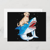 Labrador Riding Shark, Jawsome Hondenliefhebber Gi Feestdagenkaart (Voorkant / Achterkant)
