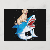 Labrador Riding Shark, Jawsome Hondenliefhebber Gi Feestdagenkaart (Voorkant)