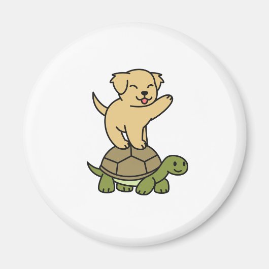 Labrador Riding Tortoise Magneet (Voorkant)