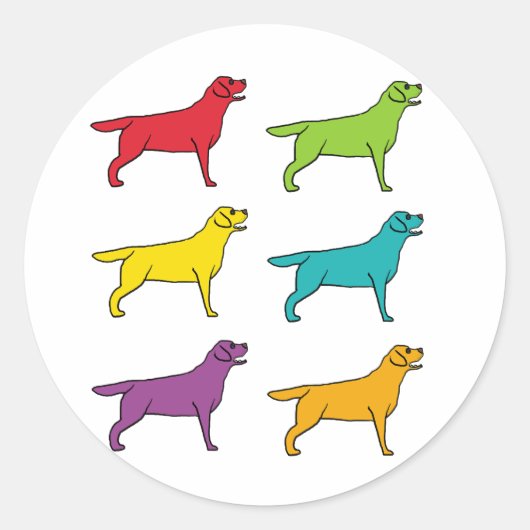 Labrador Ronde Sticker (Voorkant)