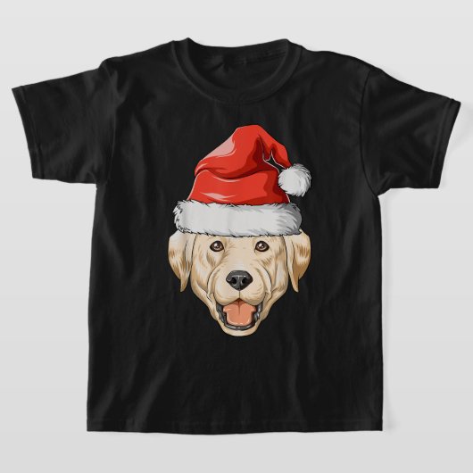 Labrador Santa Hat Christmas Labrador T-shirt (Laagn)