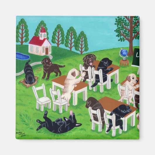 Labrador School Magneet (Voorkant)