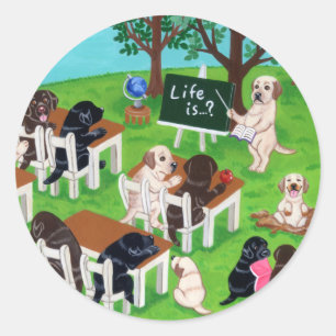 Labrador School Ronde Sticker