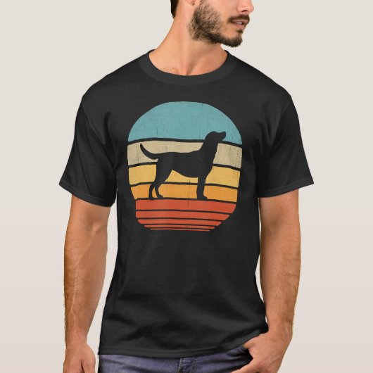 Labrador  Silhouette 60s 70s Retros Dog T-shirt (Voorkant)