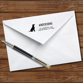Labrador Sitting Outline retouradres Zelfinktende Stempel