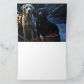 Labrador Sneeuw Slede Kerst Decoratie Kaart (Binnen)