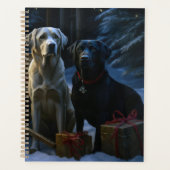 Labrador Sneeuw Slede Kerst Decoratie Planner (Voorkant)