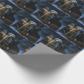 Labrador Snowy Sleigh Kerst Decor Cadeaupapier (Hoek)