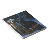 Labrador Snowy Sleigh Kerst Decor Notitieblok (Schuin)