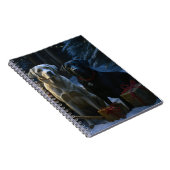 Labrador Snowy Sleigh Kerst Decor Notitieboek (Rechterzijde)