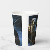 Labrador Snowy Sleigh Kerst Decor Papieren Bekers (Rechts)