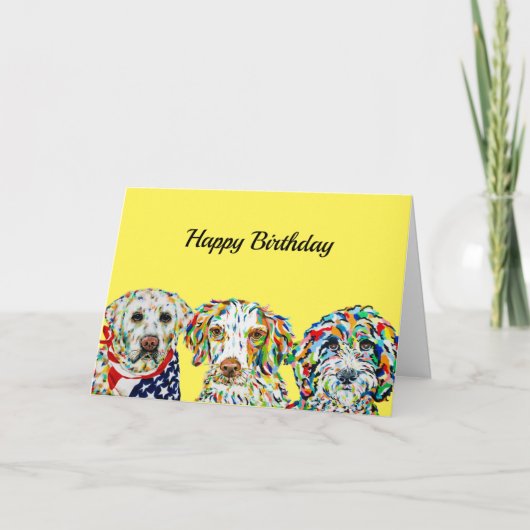 Labrador Spaniel Sheepadoodle Birthday Card Kaart (Voorkant)