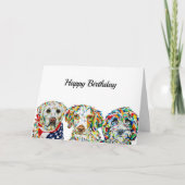 Labrador Spaniel Sheepadoodle Birthday Card Kaart (Voorkant)