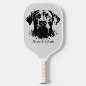 Labrador Splash Art Zwart Pickleball Paddle (Voorkant)
