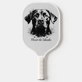 Labrador Splash Art Zwart Pickleball Paddle