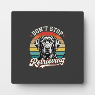 Labrador Stop Niet Met Het Ophalen Van Retro Hond Fotoplaat