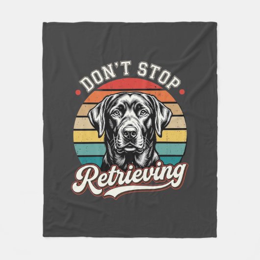 Labrador Stop Niet Met Ophaal Retro Hond Fleece Deken (Voorkant)