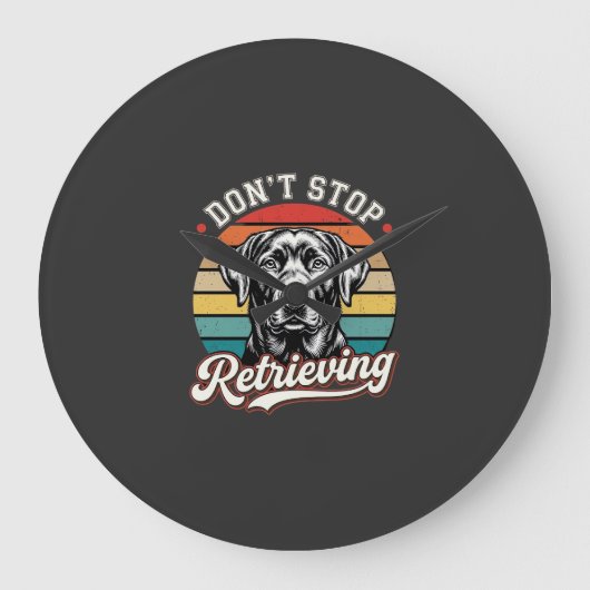 Labrador Stop Niet Met Ophaal Retro Hond Grote Klok (Voorkant)