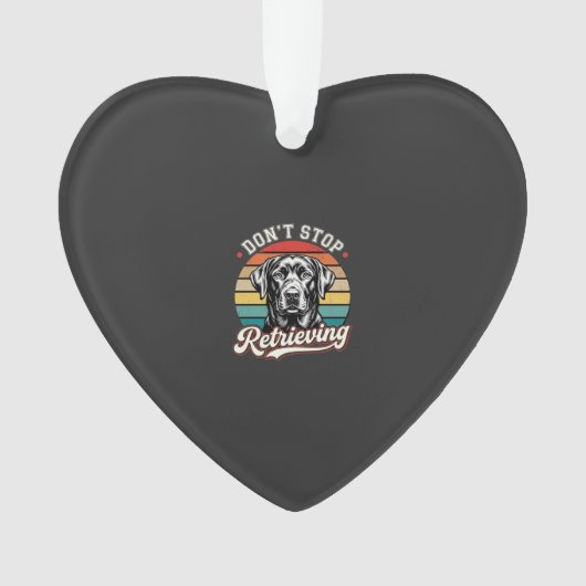Labrador Stop Niet Met Ophaal Retro Hond Ornament (voorkant)