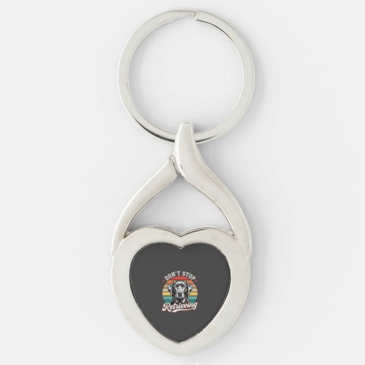 Labrador Stop Niet Met Ophaal Retro Hond Sleutelhanger (Voorkant)