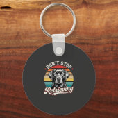 Labrador Stop Niet Met Ophaal Retro Hond Sleutelhanger (Voorkant)
