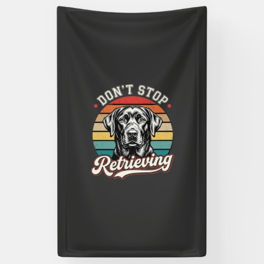Labrador Stop Niet Met Ophaal Retro Hond Spandoek (Verticaal)