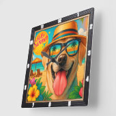 Labrador Summer Beach vakantie Vierkante Klok (Hoek)