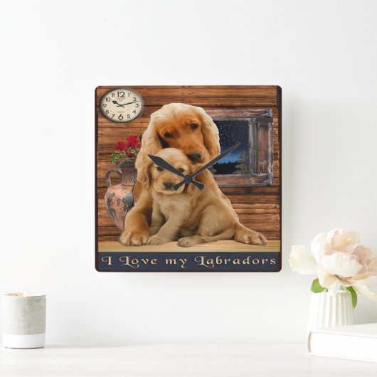 Labrador-terugloopklok Vierkante Klok (Huis)