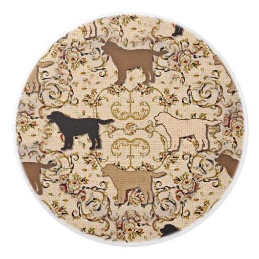 Labrador-terugtrekhondlade Keramische Knop (Voorkant)