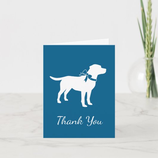 Labrador Theme - Dog Baby shower Blue Lab Bedankkaart (Voorkant)