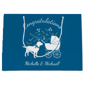 Labrador Theme - Dog Baby shower Blue Lab Groot Cadeauzakje (Voorkant)