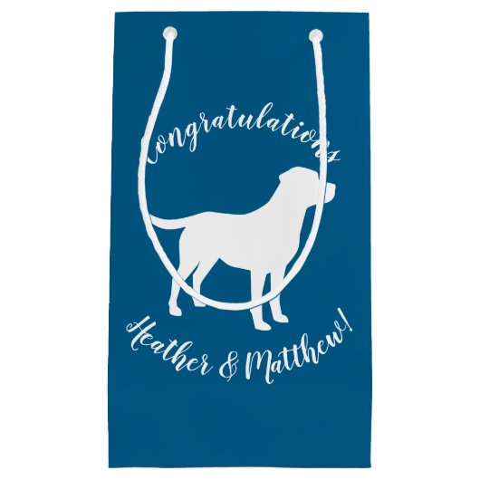 Labrador Theme - Dog Baby shower Blue Lab Klein Cadeauzakje (Voorkant)