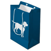 Labrador Theme - Dog Baby shower Blue Lab Medium Cadeauzakje (Voorkant Gekanteld)