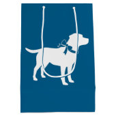 Labrador Theme - Dog Baby shower Blue Lab Medium Cadeauzakje (Achterkant)