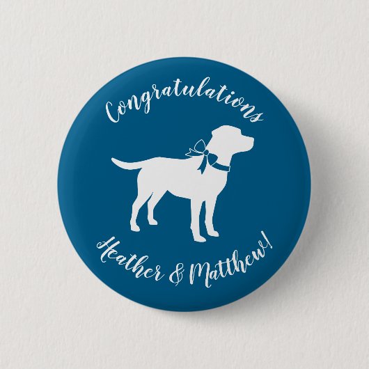 Labrador Theme - Dog Baby shower Blue Lab Ronde Button 5,7 Cm (Voorkant)