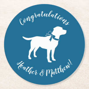 Labrador Theme - Dog Baby shower Blue Lab Ronde Kartonnen Onderzetter