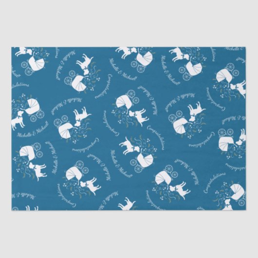 Labrador Theme - Dog Baby shower Blue Lab Tissuepapier (Voorkant)