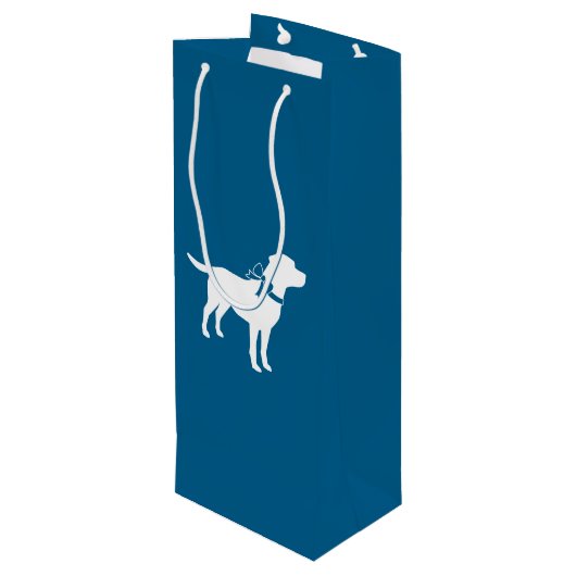 Labrador Theme - Dog Baby shower Blue Lab Wijn Cadeautas (Achterkant Gekanteld)