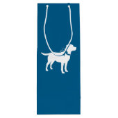 Labrador Theme - Dog Baby shower Blue Lab Wijn Cadeautas (Achterkant)