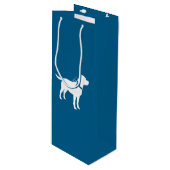 Labrador Theme - Dog Baby shower Blue Lab Wijn Cadeautas (Voorkant Gekanteld)